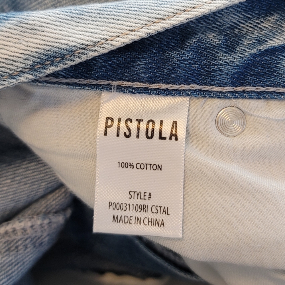 Pistola Alice Denim High Rise Split Front Midi Skirt in Coastal - Size 28 - Picture 9 of 13